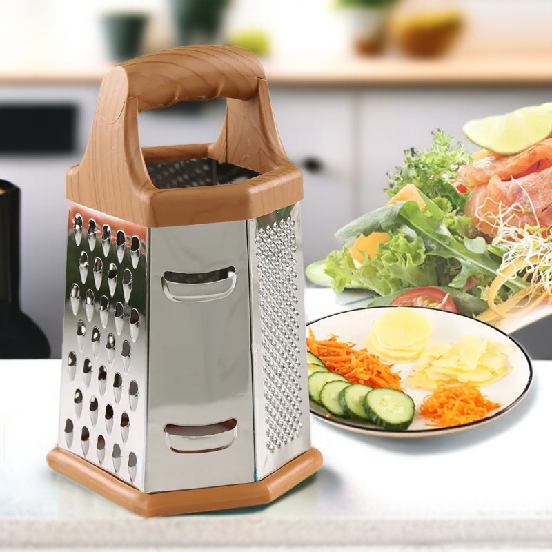 나무 손잡이 스테인리스 스틸 다용도 야채 커터