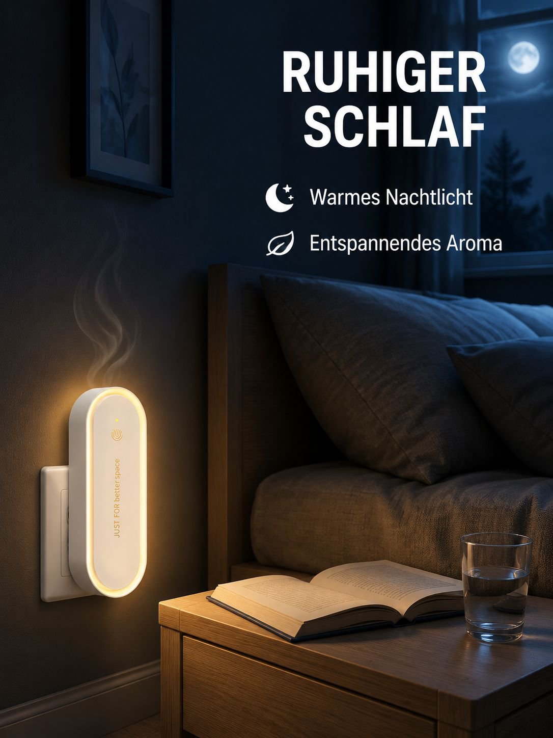 Ultraschall Mücken- und Mäuseabwehrgerät mit LED-Licht, 360° Insektenvernichter