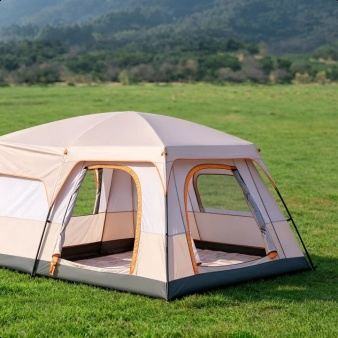 Waterproof material detail of the family camping tent