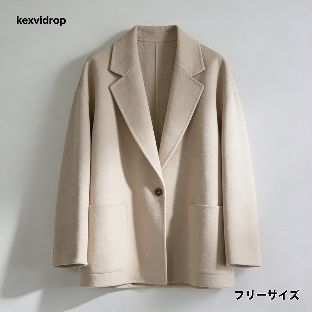 おしゃれなデザインのレディースウールコート正面