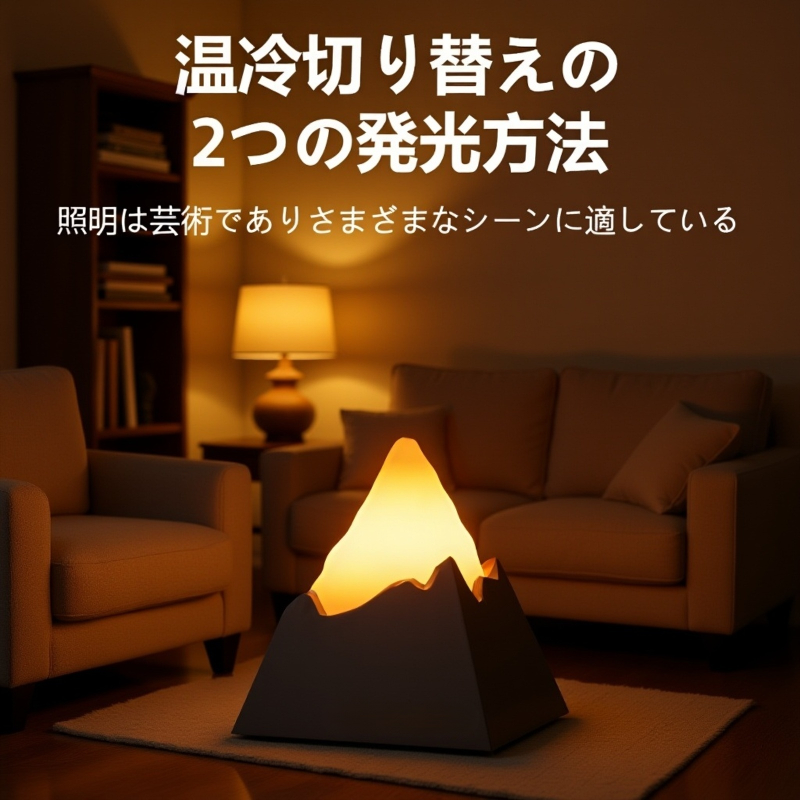 リラックス空間を演出するアロマストーンランプの使用例