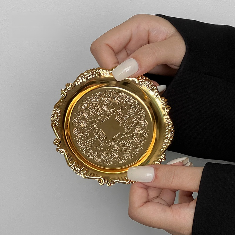 Vintage Engraved Metal Small Tray