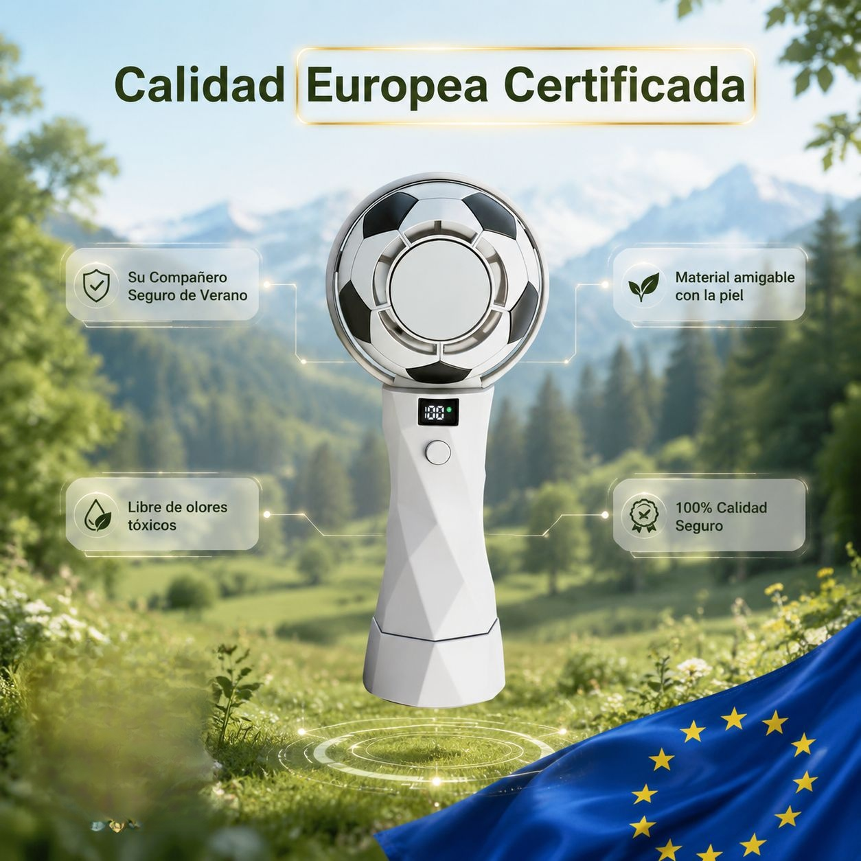Mini ventilador de cuello con enfriamiento rápido para fútbol
