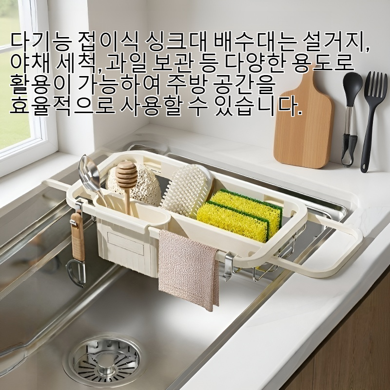 다기능 접이식 싱크대 배수대