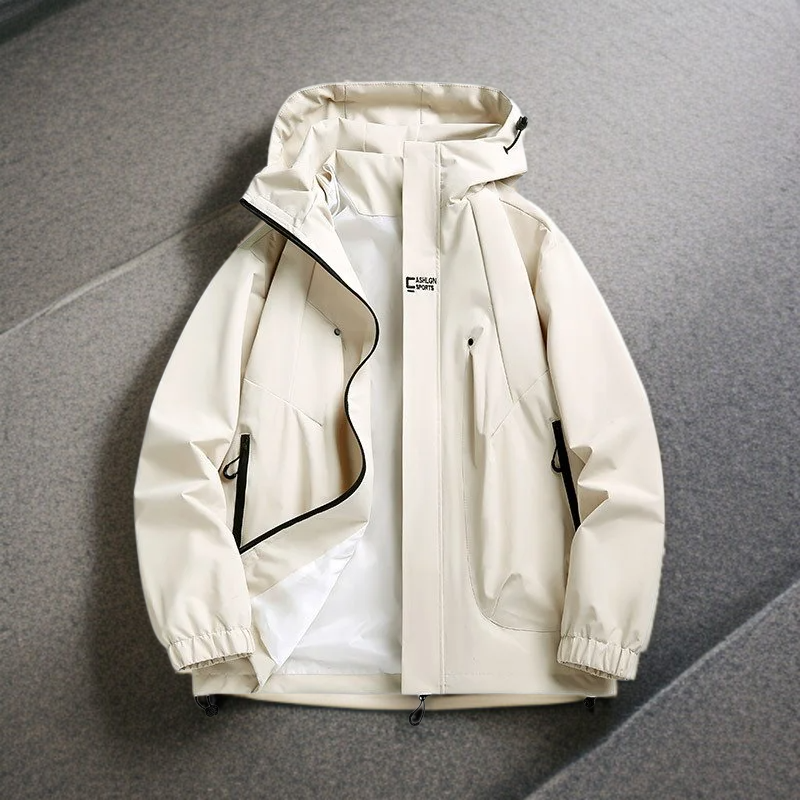 남성 아웃도어 트레이닝 봄가을 얇은 코트 방수 야상 트렌치코트 자켓 아웃도어 바람막이 트레이닝복
