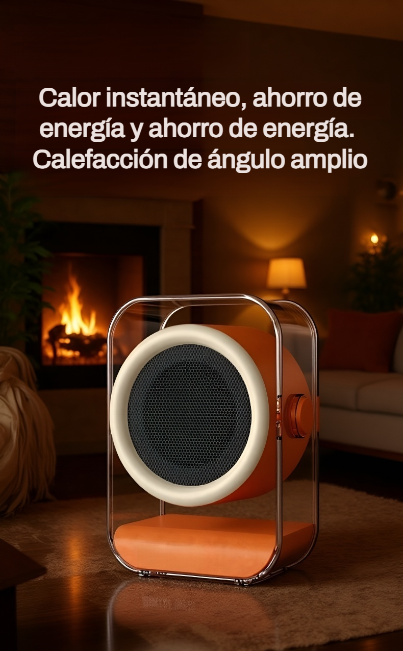 Calefactor de aire caliente de bajo consumo en sala de estar