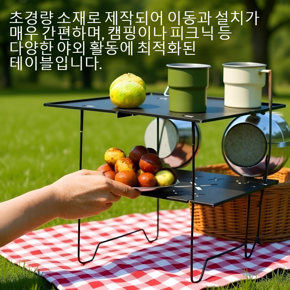 야외 접이식 테이블, 초경량 2단 캠핑 테이블