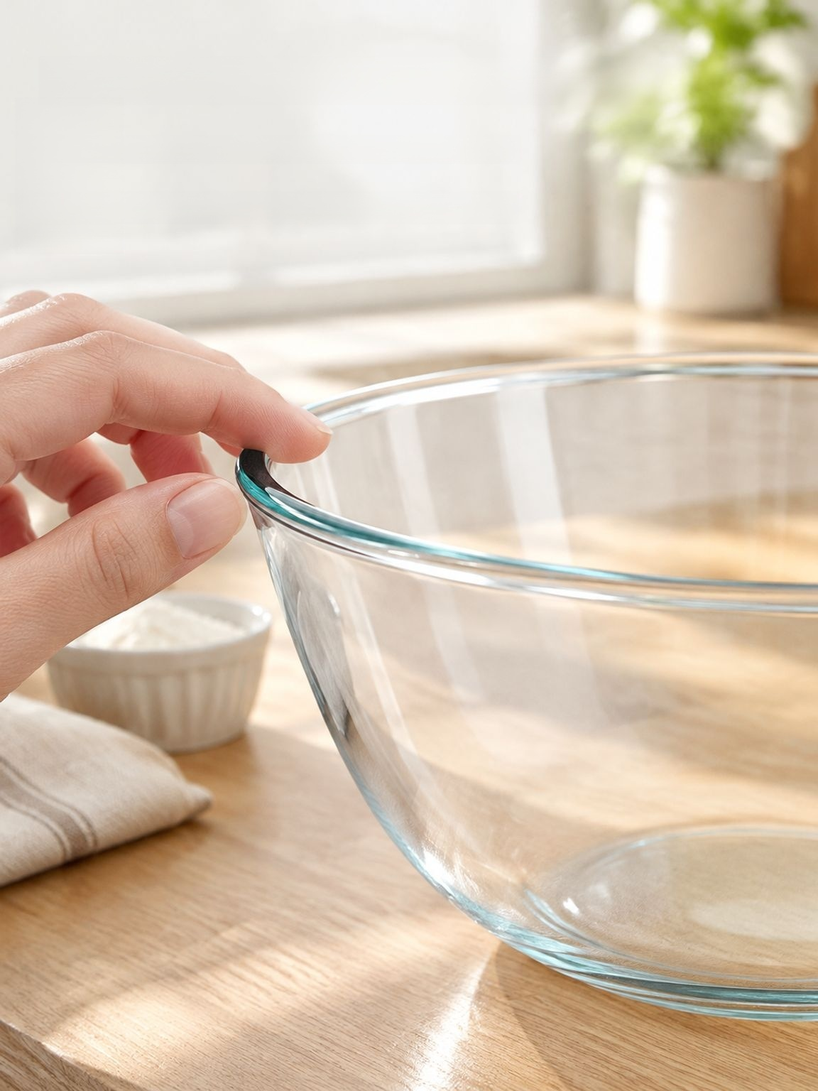 Transparente Schüssel für Suppe und warme Speisen