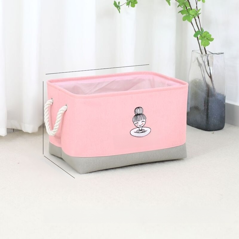 소녀풍 패브릭 수납바구니 의류 장난감 정리함