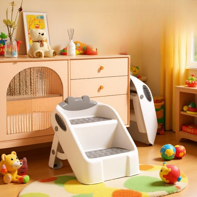 Fußschemel Rutschfester Waschtisch Kinder-Toilettenleiter Babywaschbecken Toilettenstufe Fußhocker H