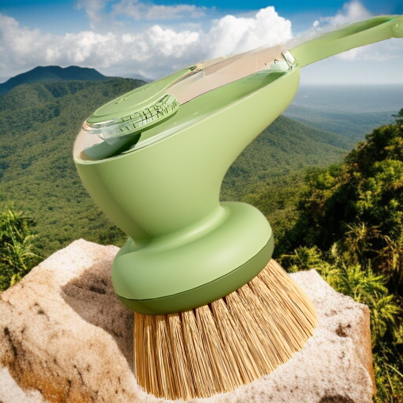 가정용 손상없는 냄비 청소 냄비 브러쉬 자동 수액 압출 수액 세척 냄비 브러쉬 게으름뱅이 주방 필수 자동 수액 브러쉬