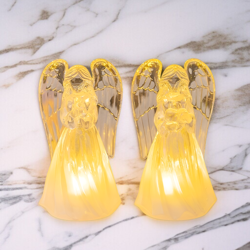 LED 光る小さな天使のアクリル模造クリスタル天使の飾りクリスマスデコレーション天使のナイトライト