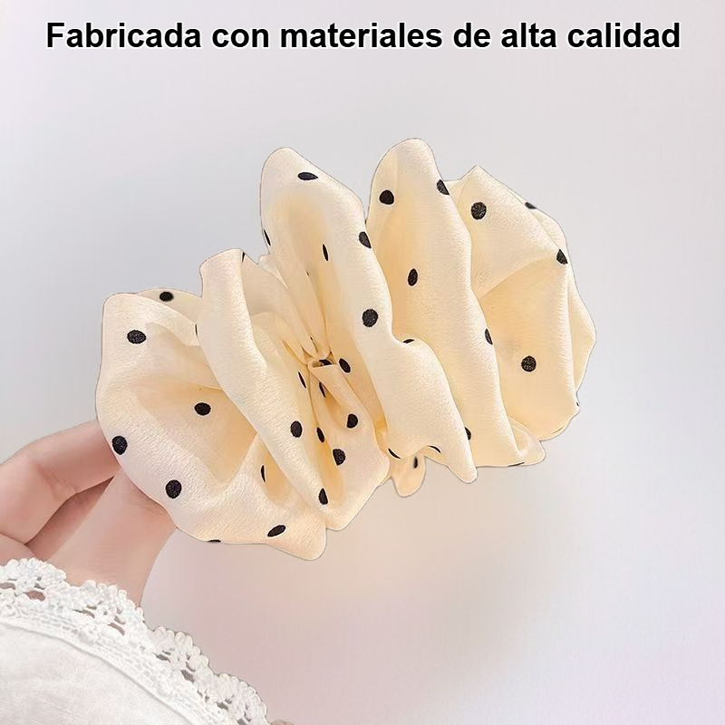 Pinza para el pelo con diseño floral de lunares para mujer
