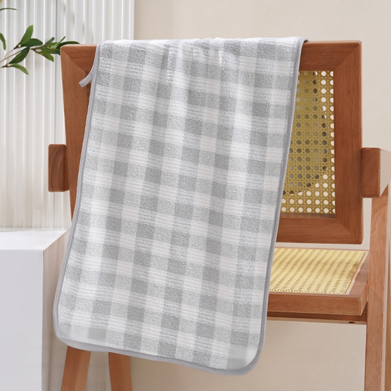 Coral fleece thick checkered towel