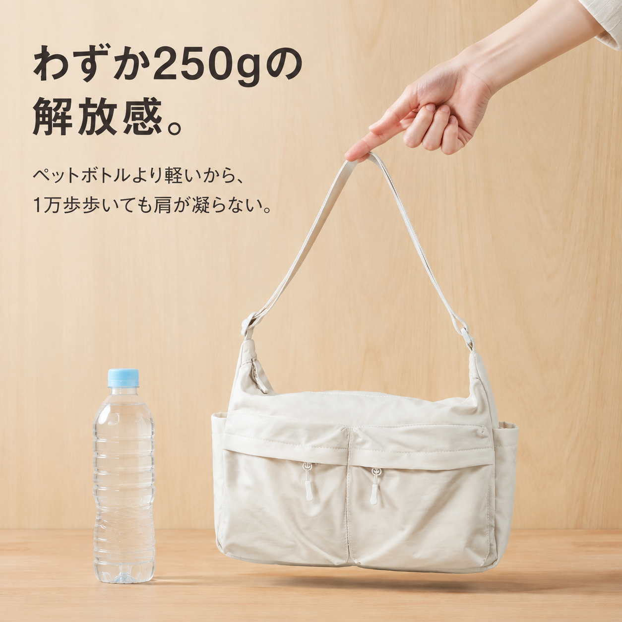 多ポケット防水ショルダーバッグ ワークスタイル大容量ソフトバッグ
