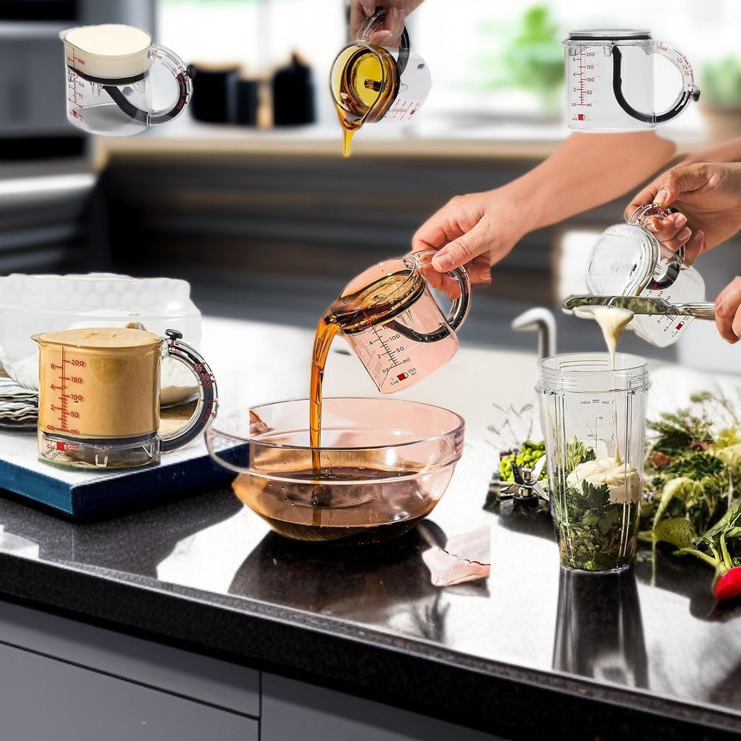 Multifunktionaler 4-in-1-Messbecher