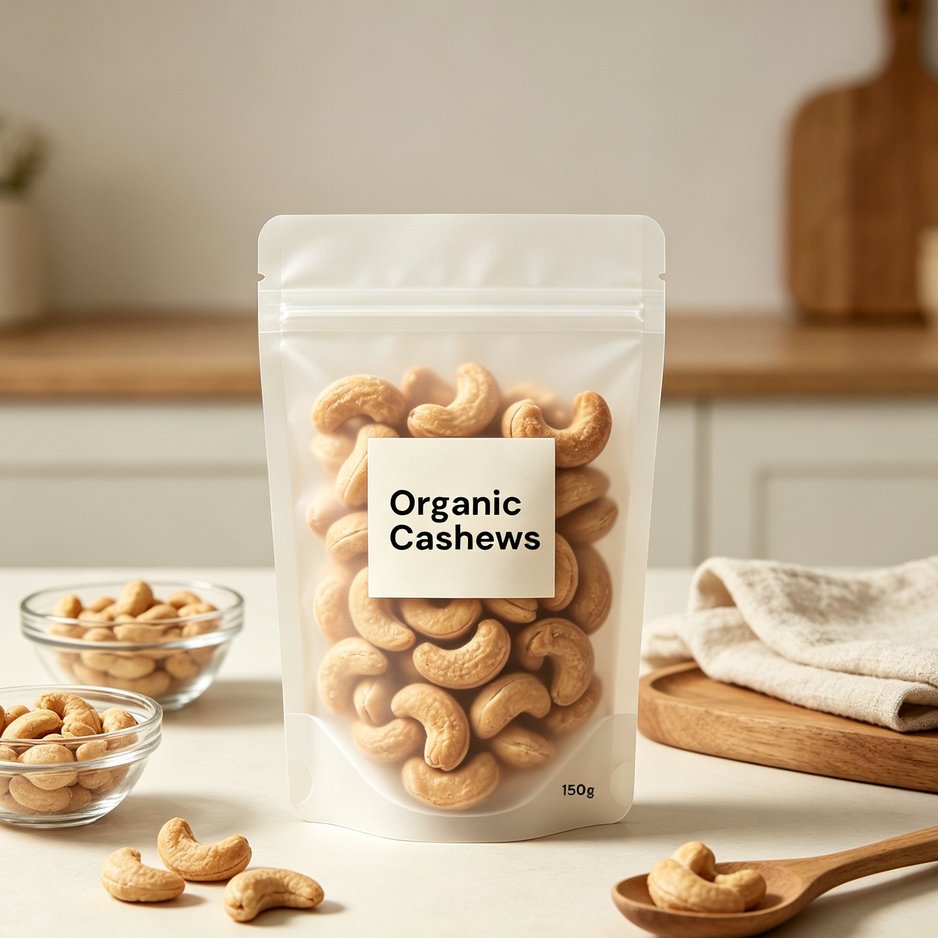 Close-up of premium quality cashew nuts