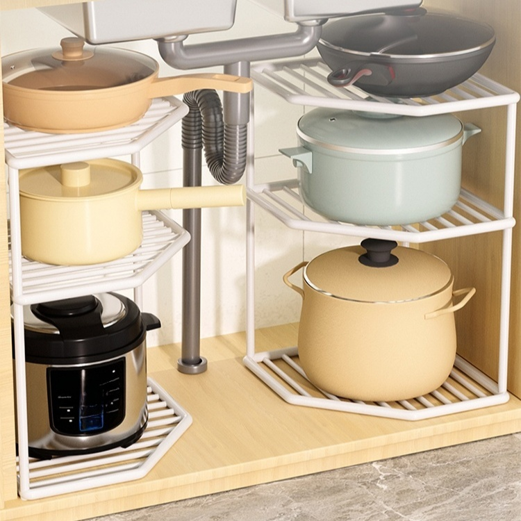 多層轉角三角收納架 廚房角落儲物鍋架