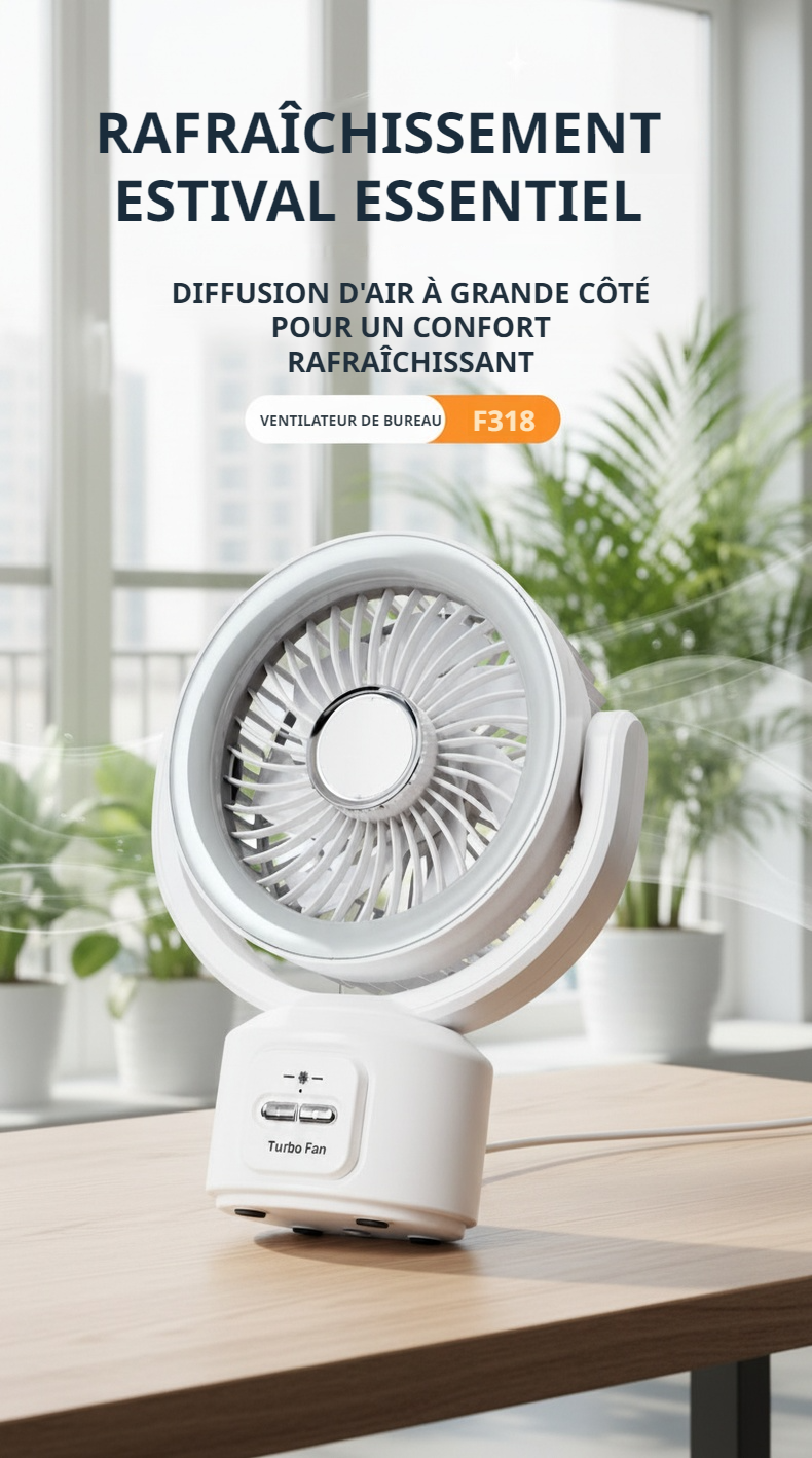 Ventilateur mini USB Lemiburg 2026 ultra silencieux sur bureau