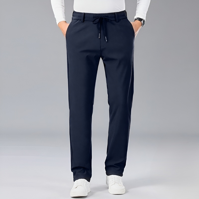 Pantalones deportivos de hombre gruesos y elásticos para otoño e invierno, corte recto y forro polar