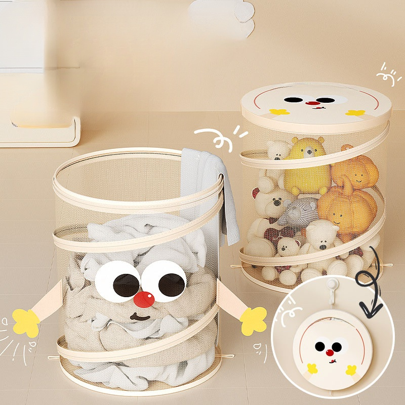 Großer Wäschekorb mit Kordelzug – Rund, stilvoll, für Zuhause