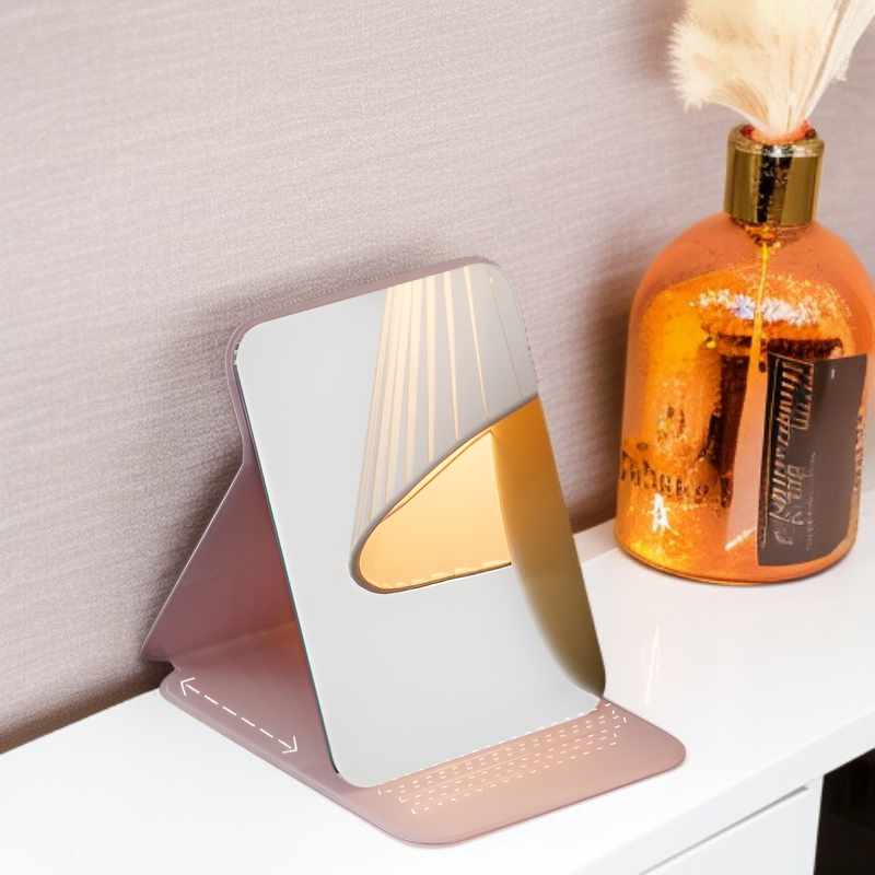 Spiegel, Schminkspiegel, faltbarer Desktop-Tragspiegel, tragbarer HD-Spiegel, Prinzessinnen-Spiegel,