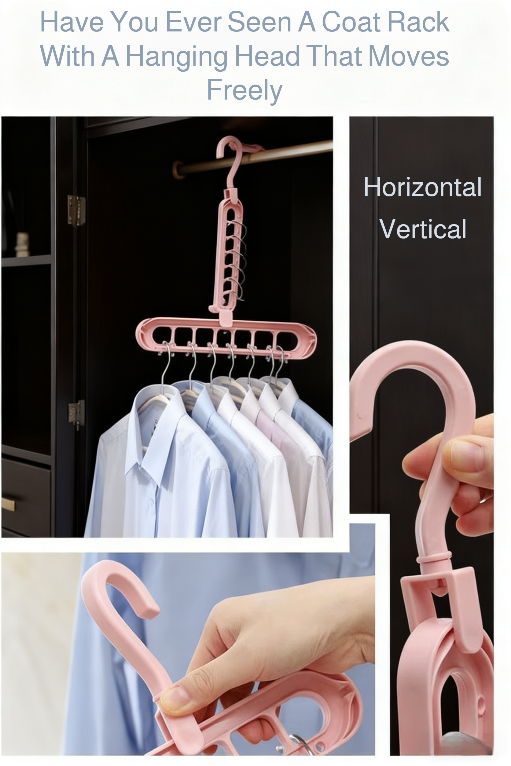 Folding Clothes Hanger with 9 Holes for Efficient Storage