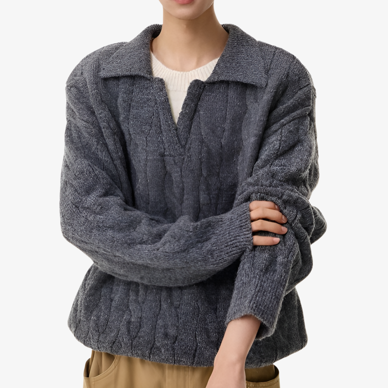 アメリカンスタイルのフェイクツーピース V ネック セーター、オーバーサイズ、厚手のニットウェア、暖かくて着心地が良い、ユニセックス、秋冬用、ゆったりとしたリラックススタイルのウール ベースレイヤー 