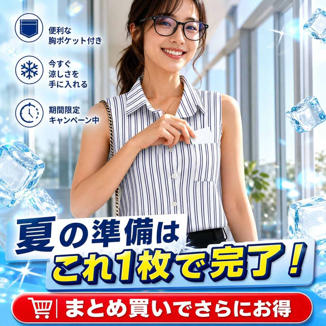 エレガントなストライプ純綿レディースシャツ、着心地良く合わせやすい