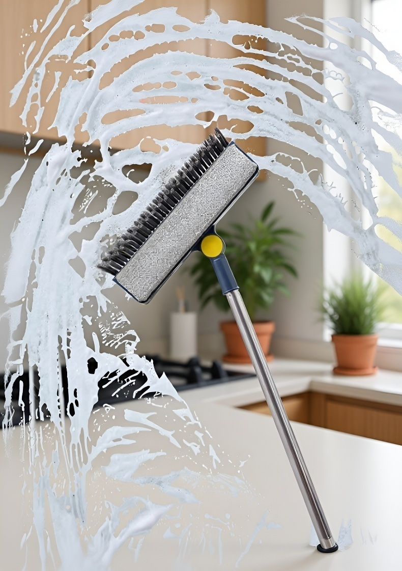 Close-up of brush bristles for screen cleaning