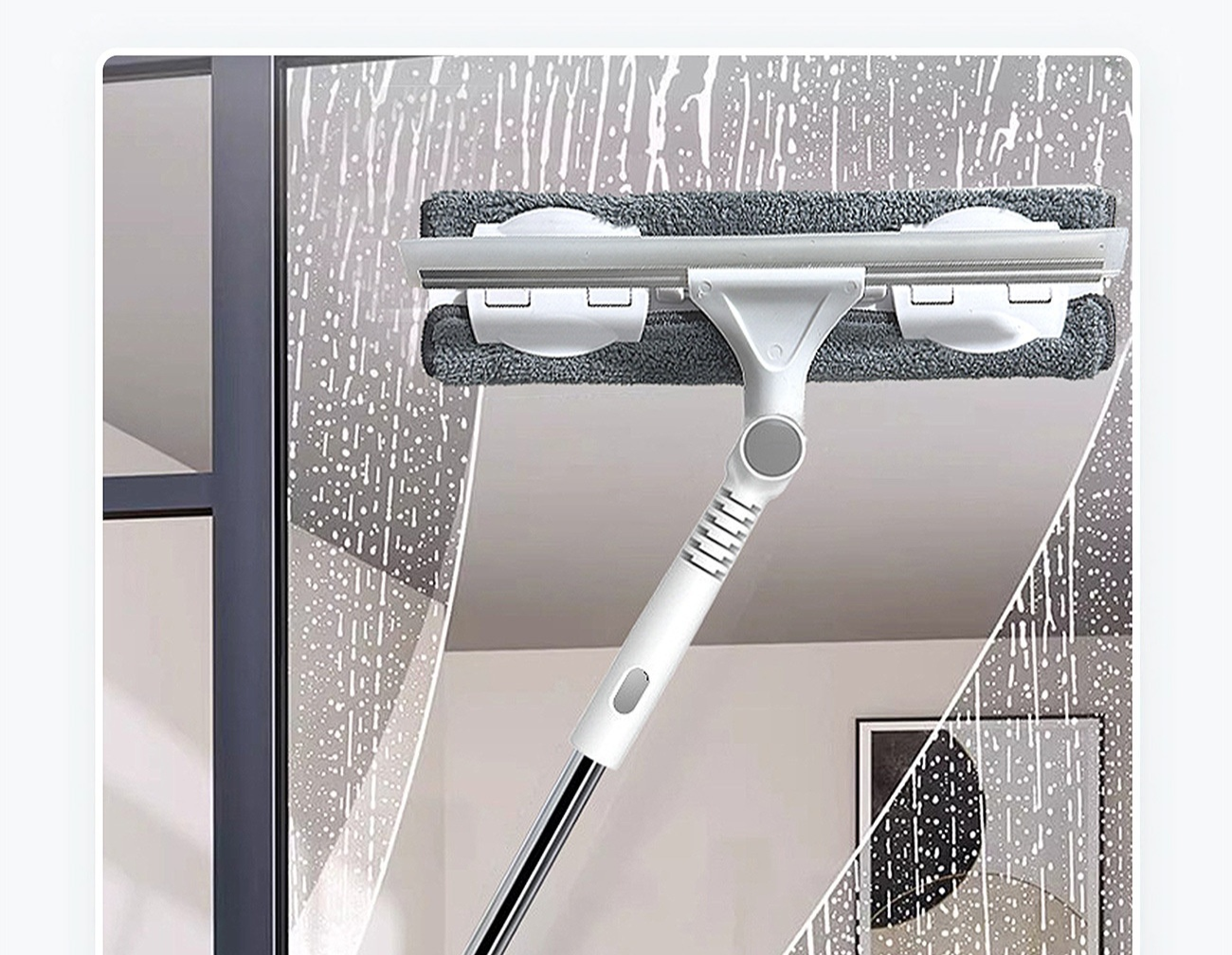 加長窗戶擦拭器高樓清潔示範