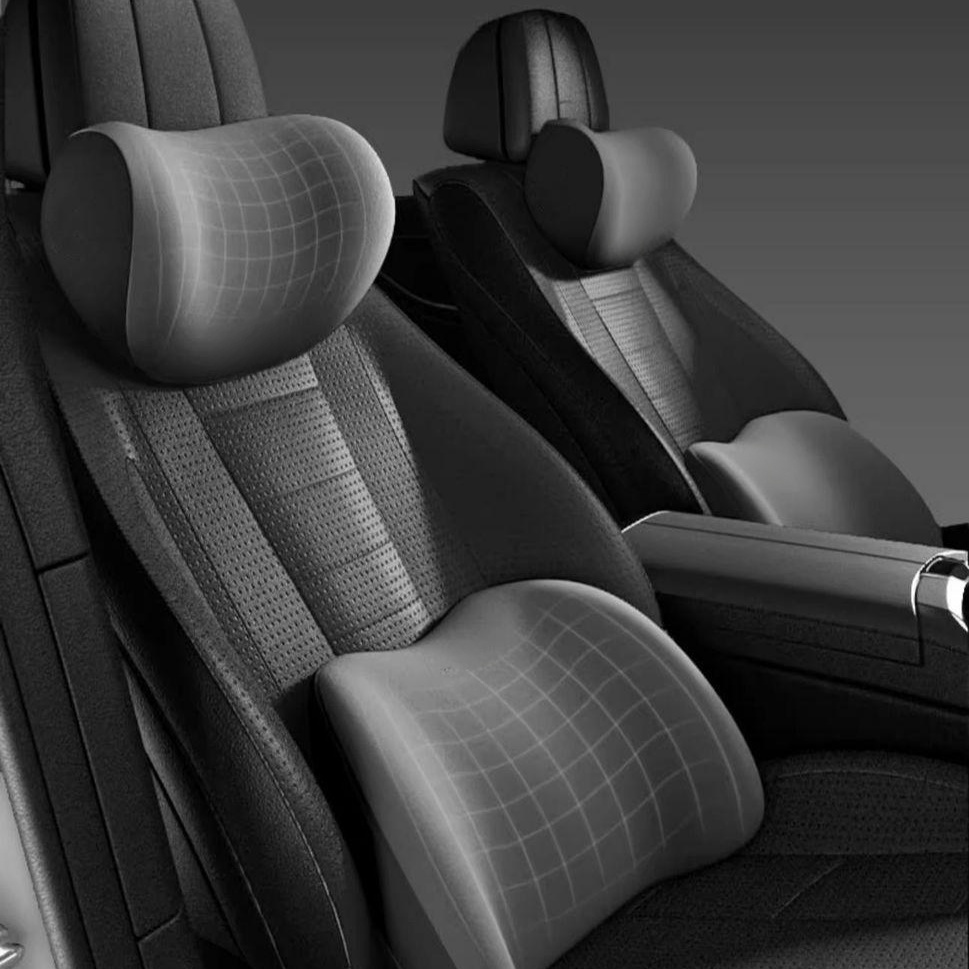 Almohada de respaldo lumbar de espuma viscoelástica para asiento de coche