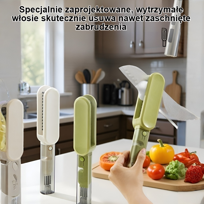 Dwugłowicowa szczotka do czyszczenia noży kuchennych