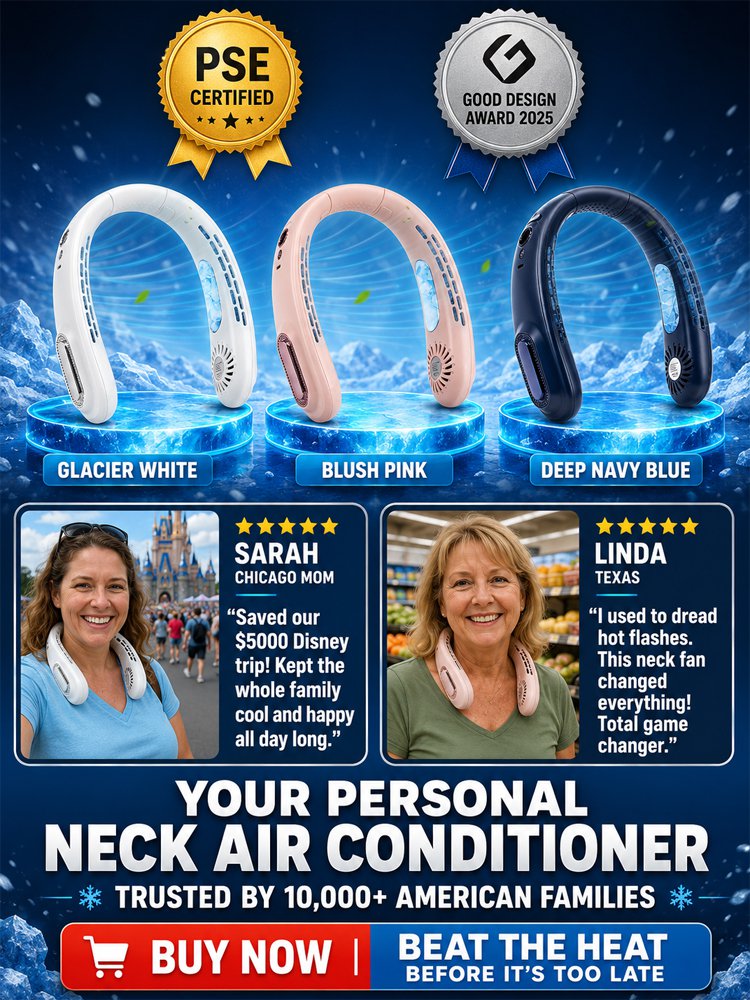[Wearable Air Conditioner] Cooling Neck Fan — Ultra-Light & Silent