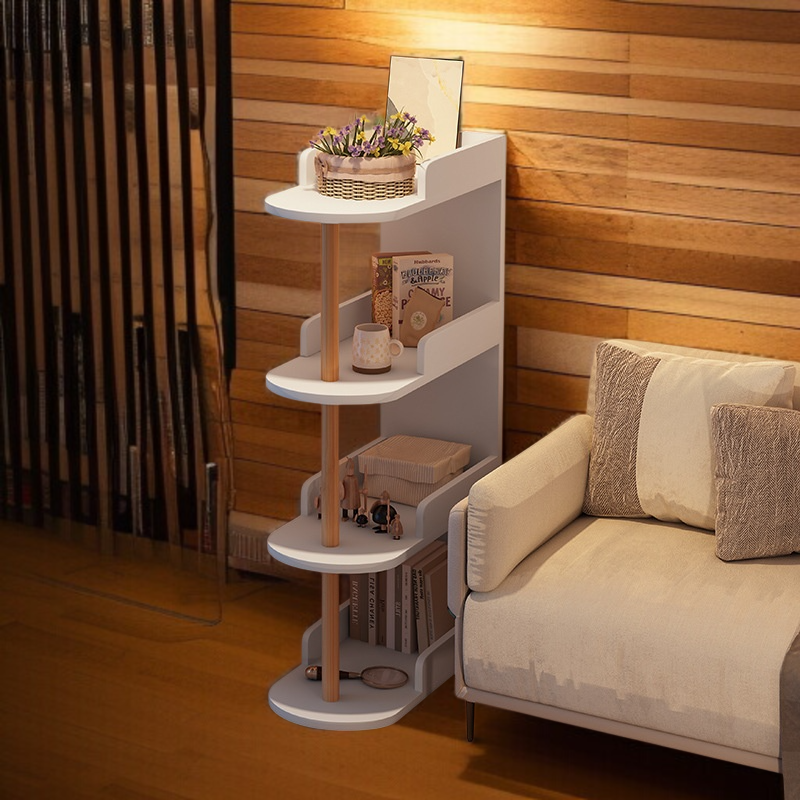 Living room sofa side shelf bedroom bedside table gap storage shelf storage cabinet small bookshelf 