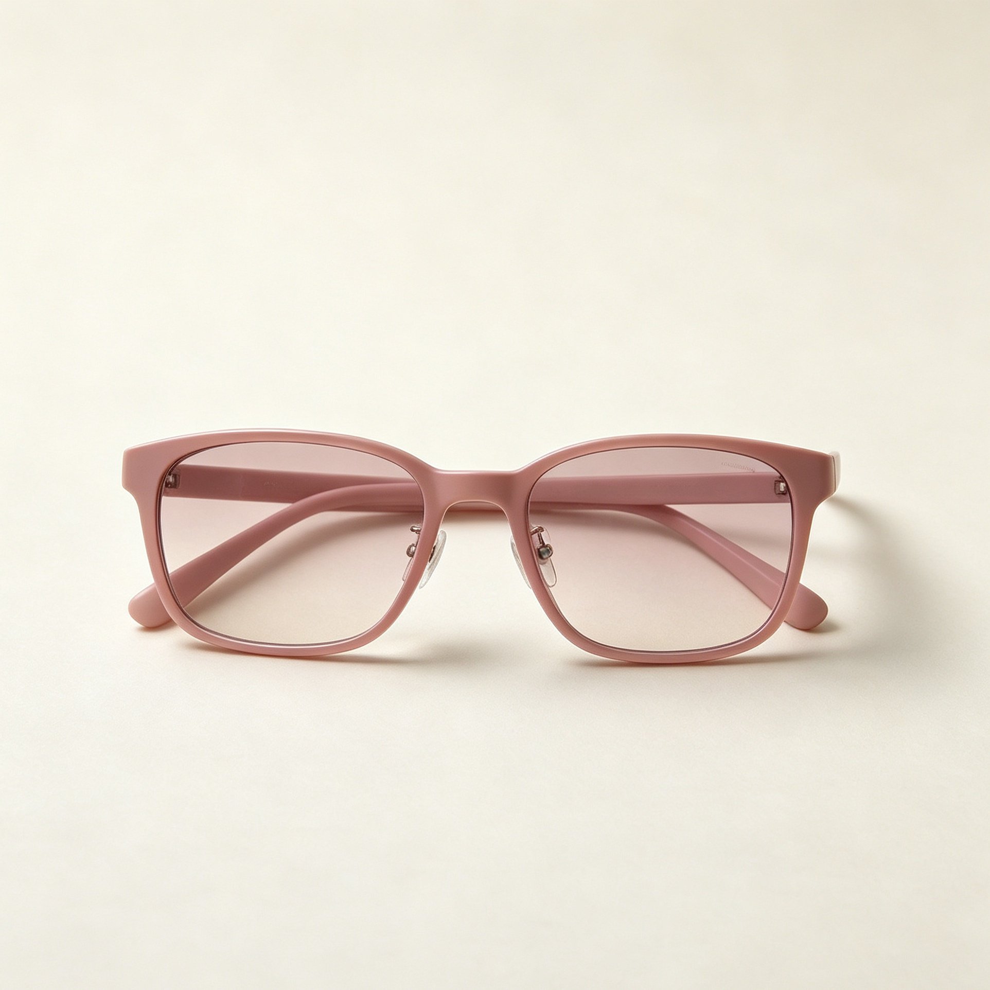 Close-up of pink frame eyewear details