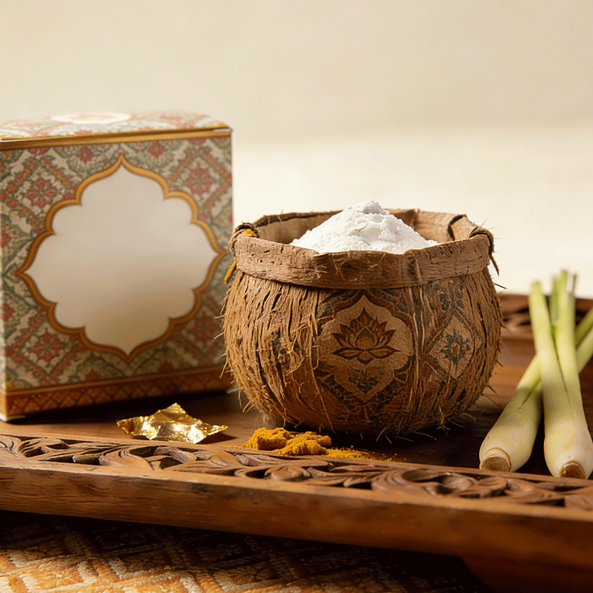 แป้งฝุ่นเย็น 150 กรัม (พร้อมกล่องและกระปุกเก็บ)