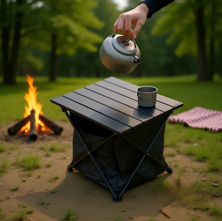 가벼운 알루미늄 소재의 접이식 테이블