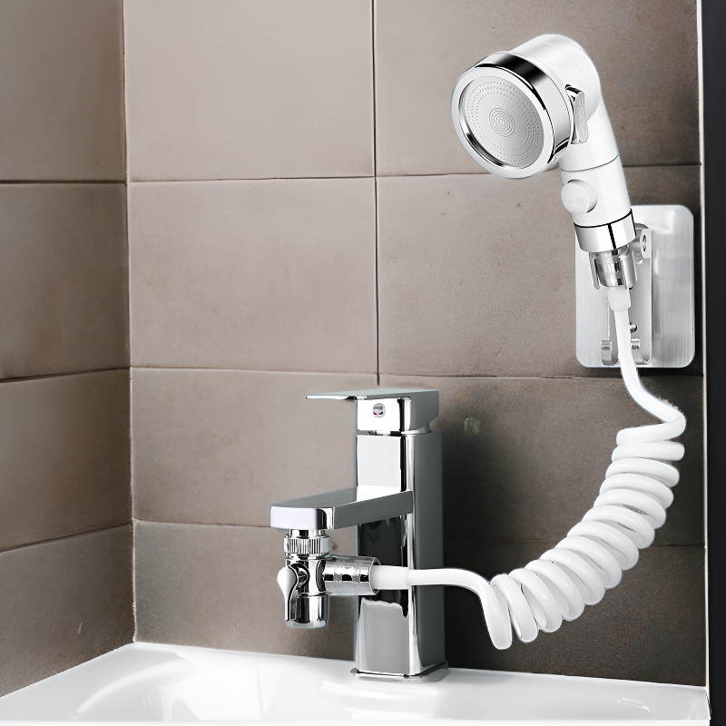 Multi-functional Shampoo Shower Head Extension with Water Stop Switch
