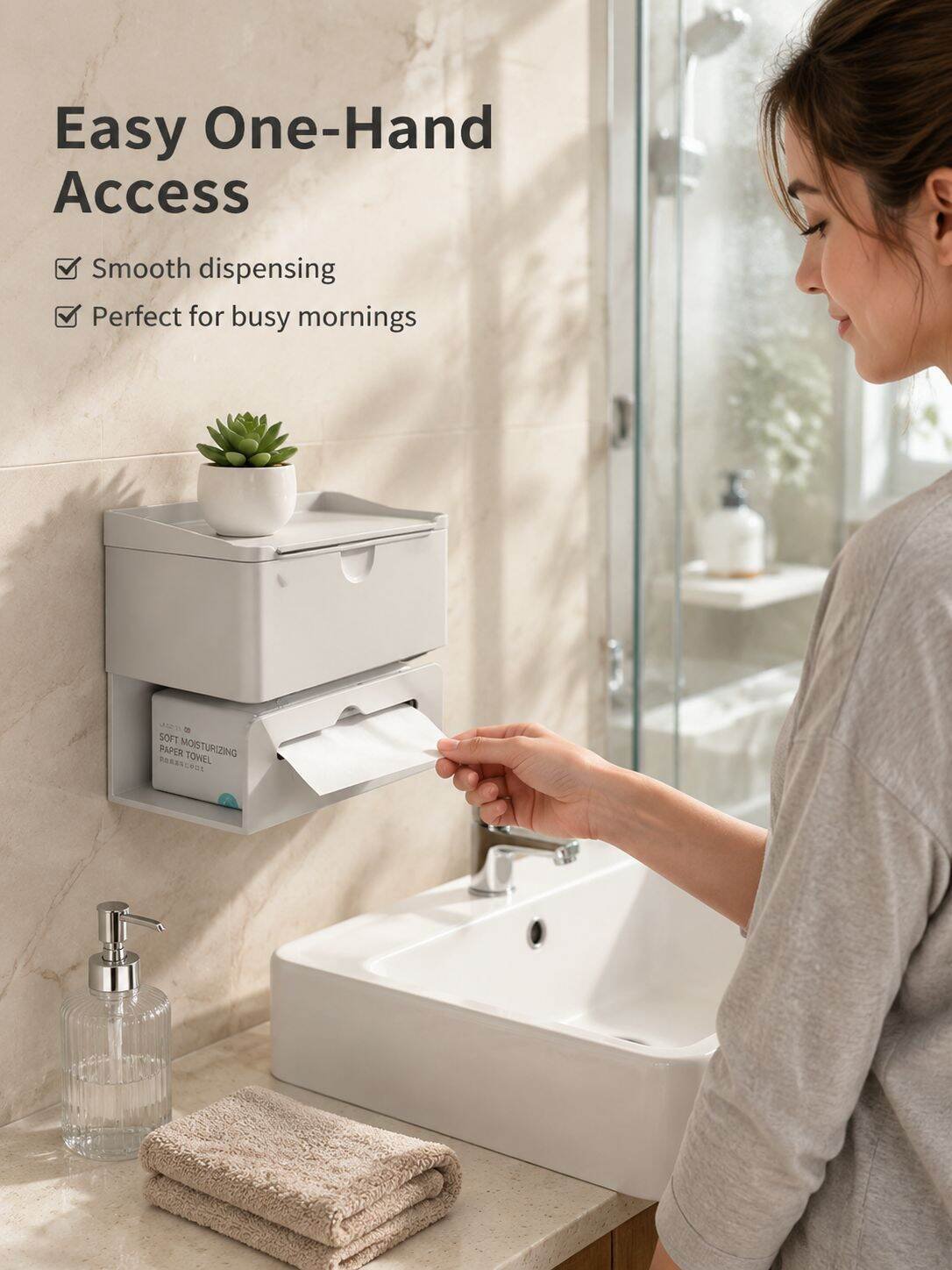 Washroom waterproof wallmounted paper towel box