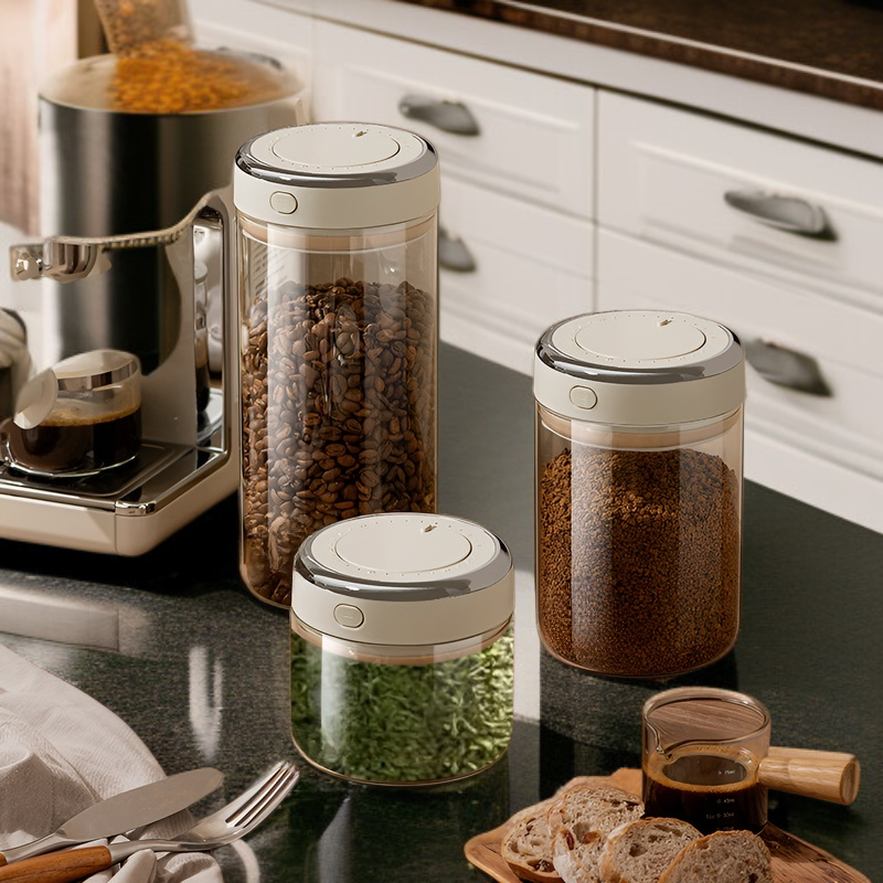 Kaffeebohnen-Aufbewahrungsbehälter mit Einwegventil aus Glas
