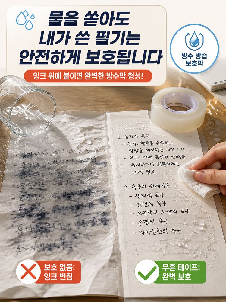 흔적 없이 감쪽같이 복구하는 찢어진 종이 책 문서 붙이는 수정테이프