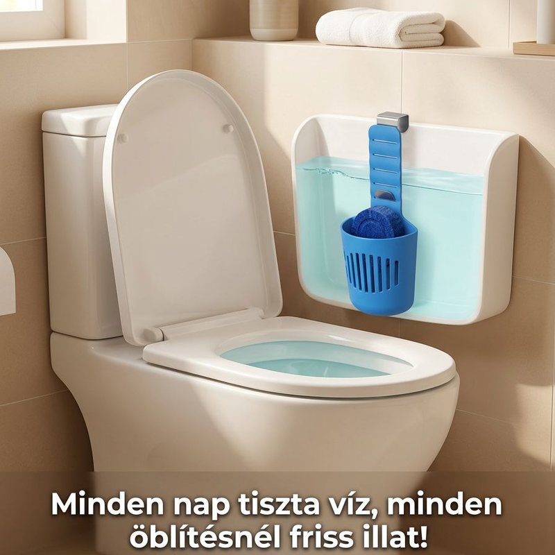 Többfunkciós WC vízkőoldó tabletta tartó