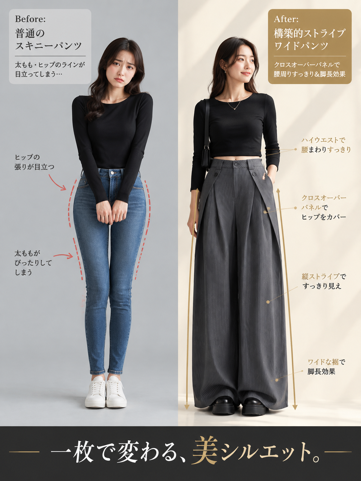 ストライプ柄ハイウエストワイドパンツ [품절임박] 입어보고 불만족 시 100% 무조건 환불 보장