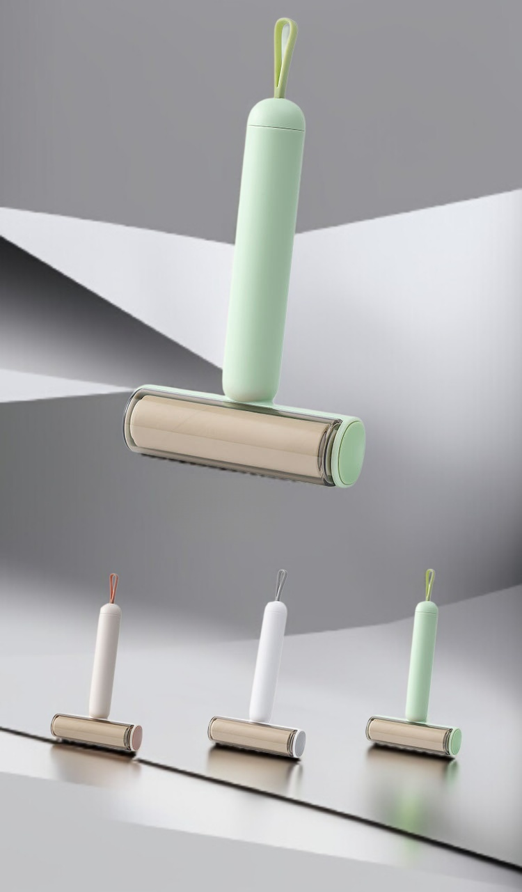 持ちやすいグリップ付き粘着ローラー