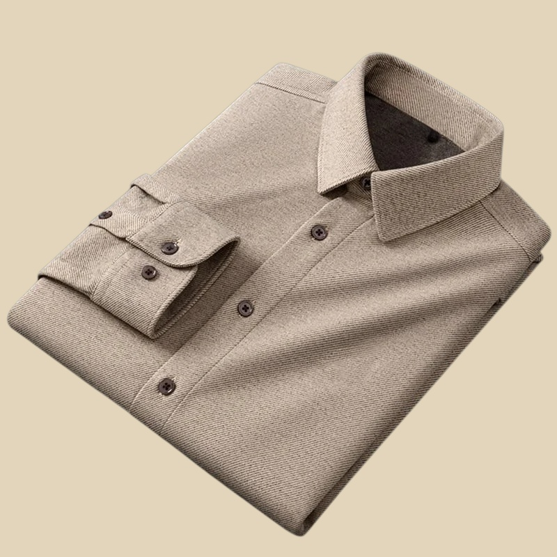 加絨自發熱商務休閒襯衫