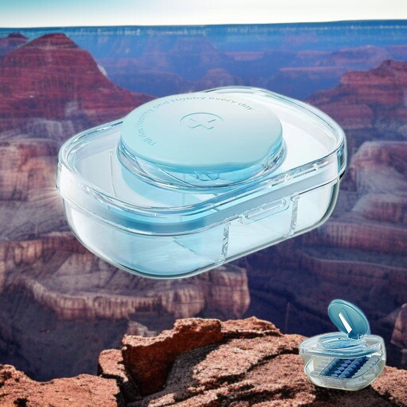 휴대용약통 다용도분약기 밀폐방습 휴대용가위약통 1분 2커터