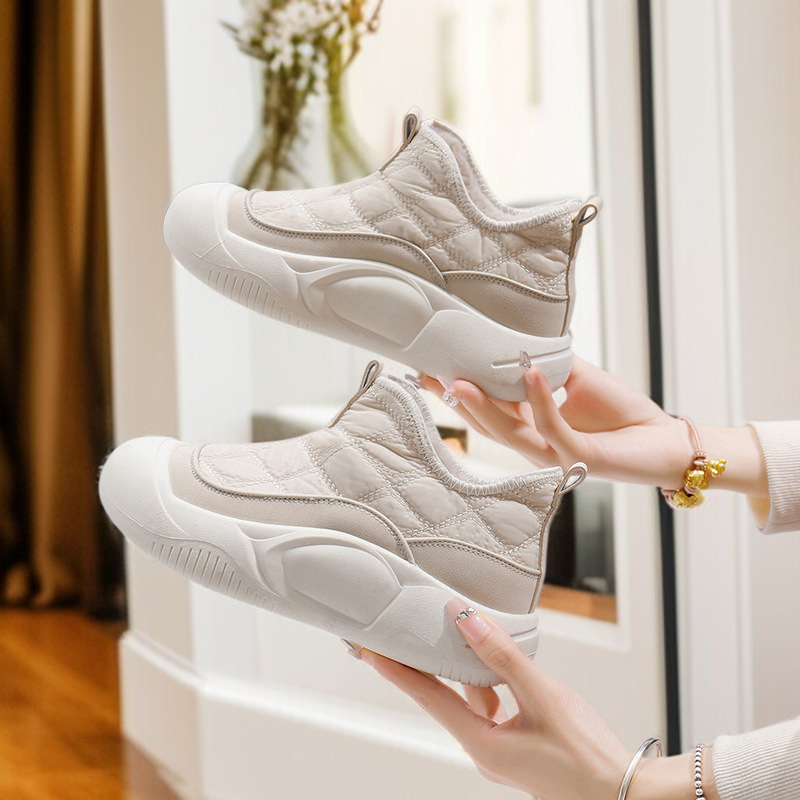 여학생 패션 면화 기모 통굽 보온 부츠 캐주얼 면화