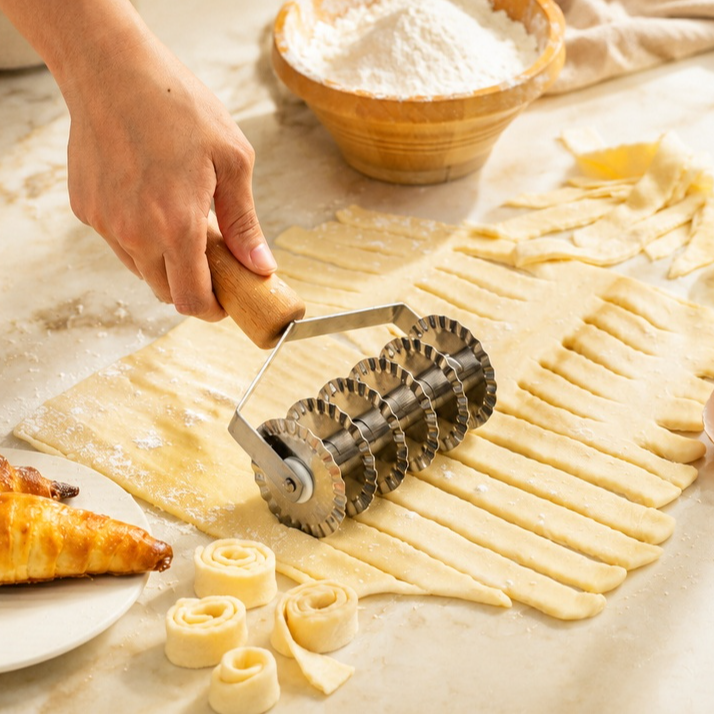 Stainless Steel Bread Slicing Knife with Wooden Handle