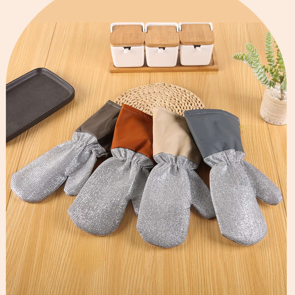 Guantes protectores de acero, impermeables y antiquemaduras, diseño extendido y reforzado